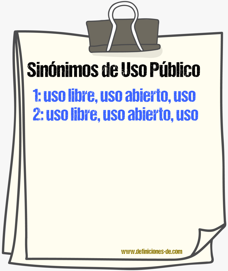 Sinónimos de uso público