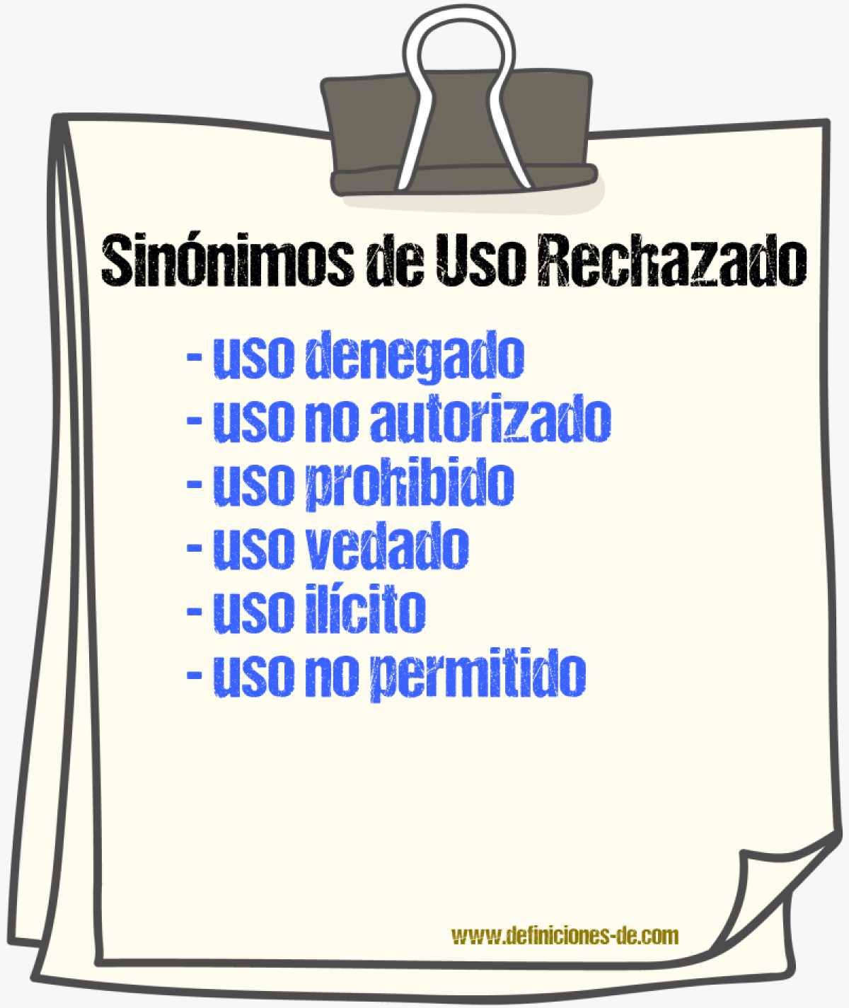 Sinónimos de uso rechazado