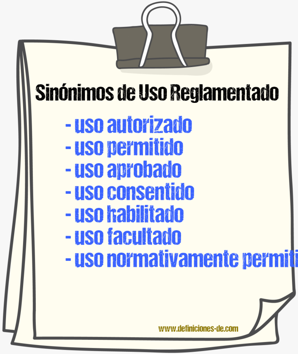 Sinónimos de uso reglamentado