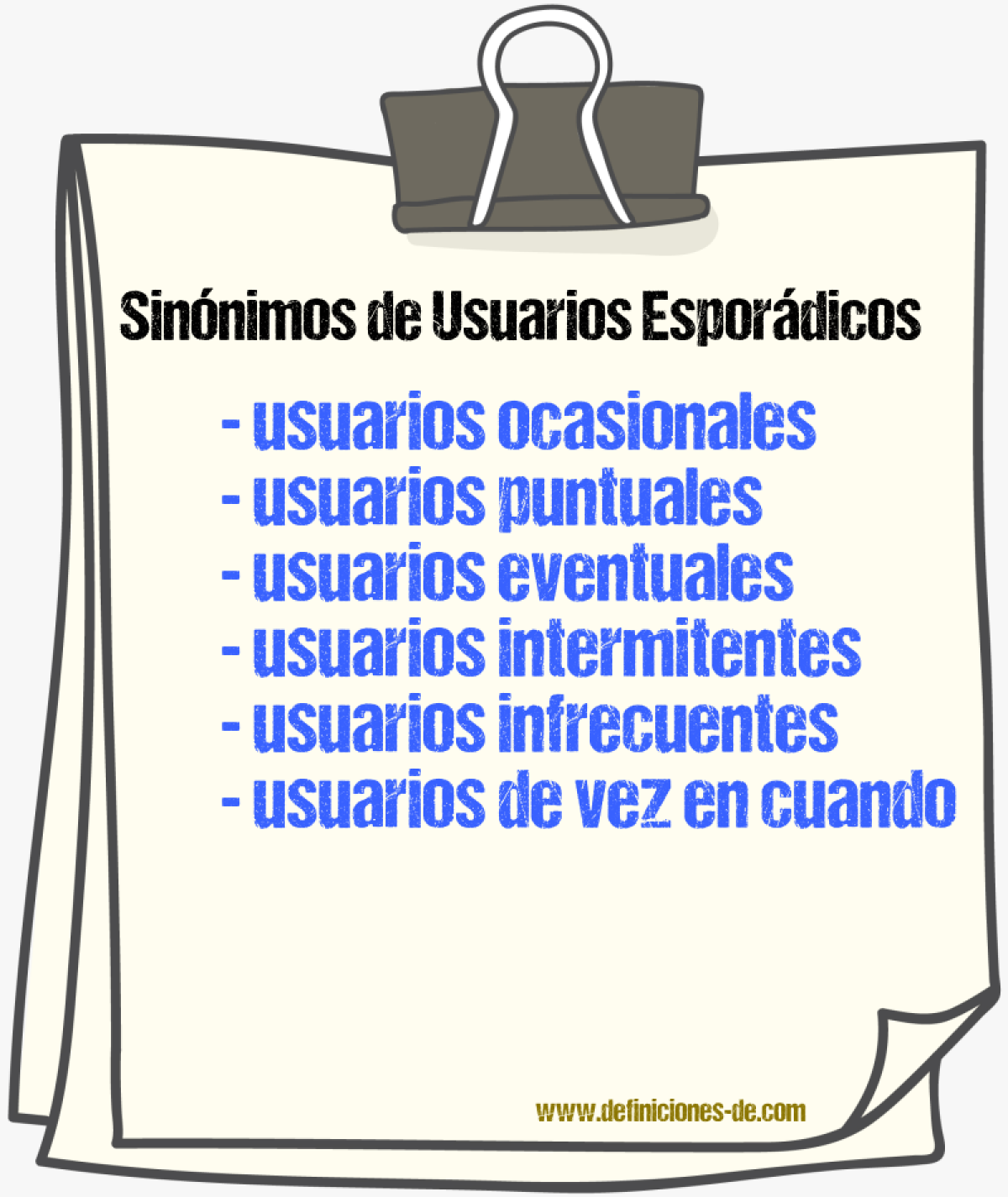 Sinónimos de usuarios esporádicos