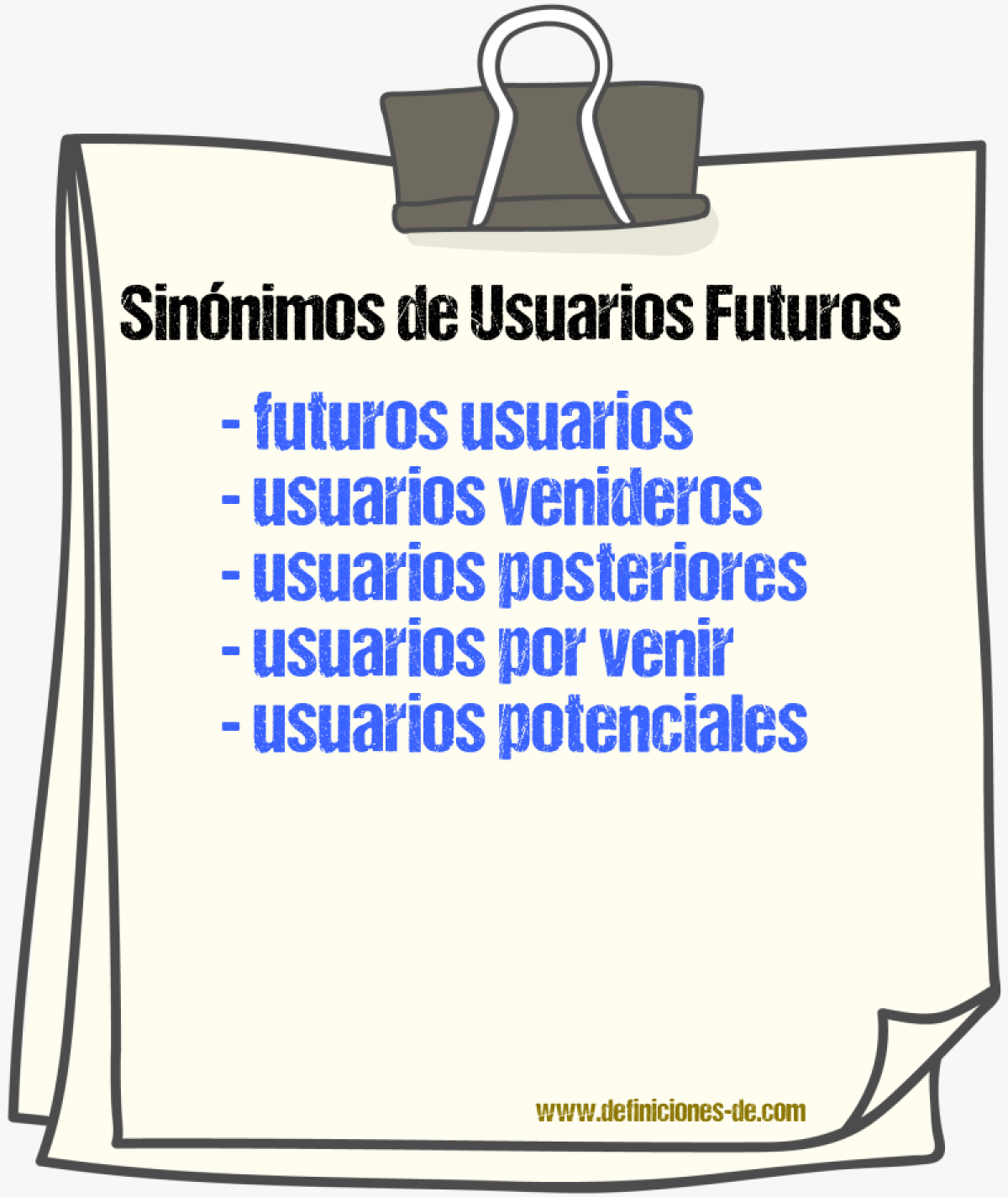 Sinónimos de usuarios futuros