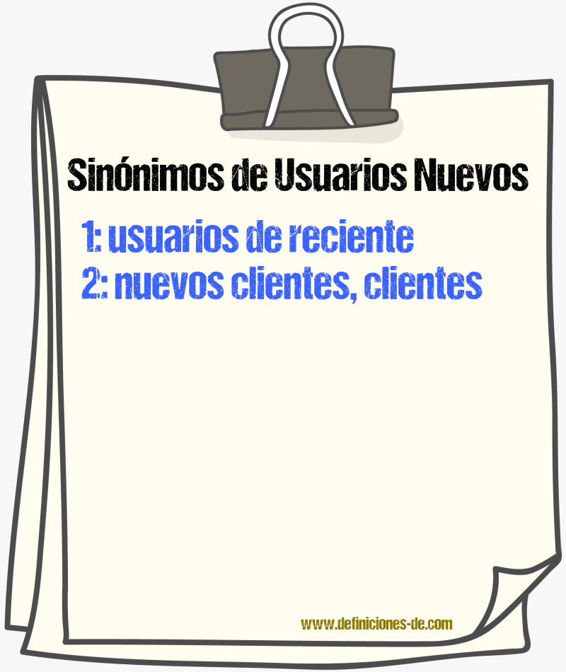 Sinónimos de usuarios nuevos