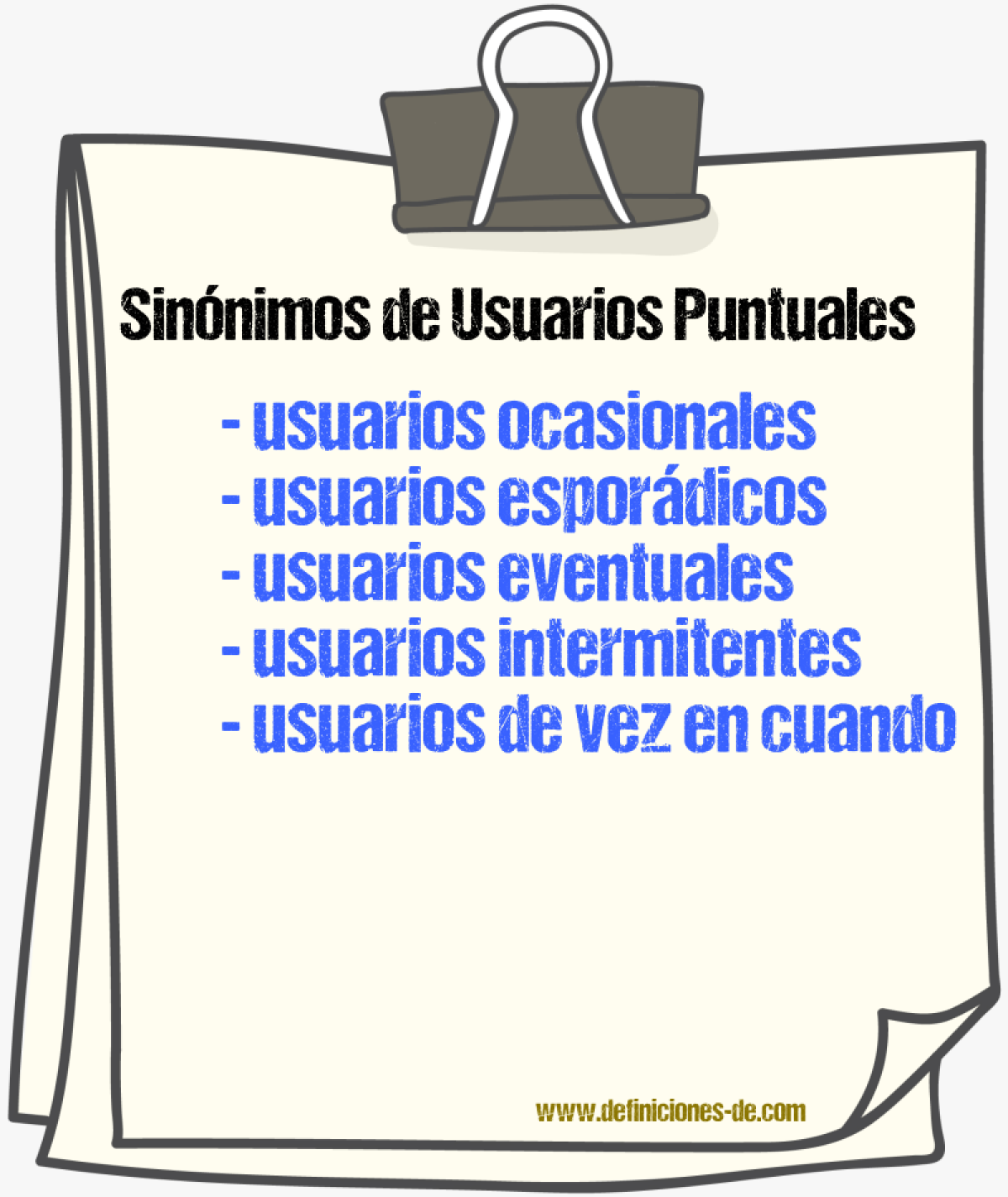 Sinónimos de usuarios puntuales