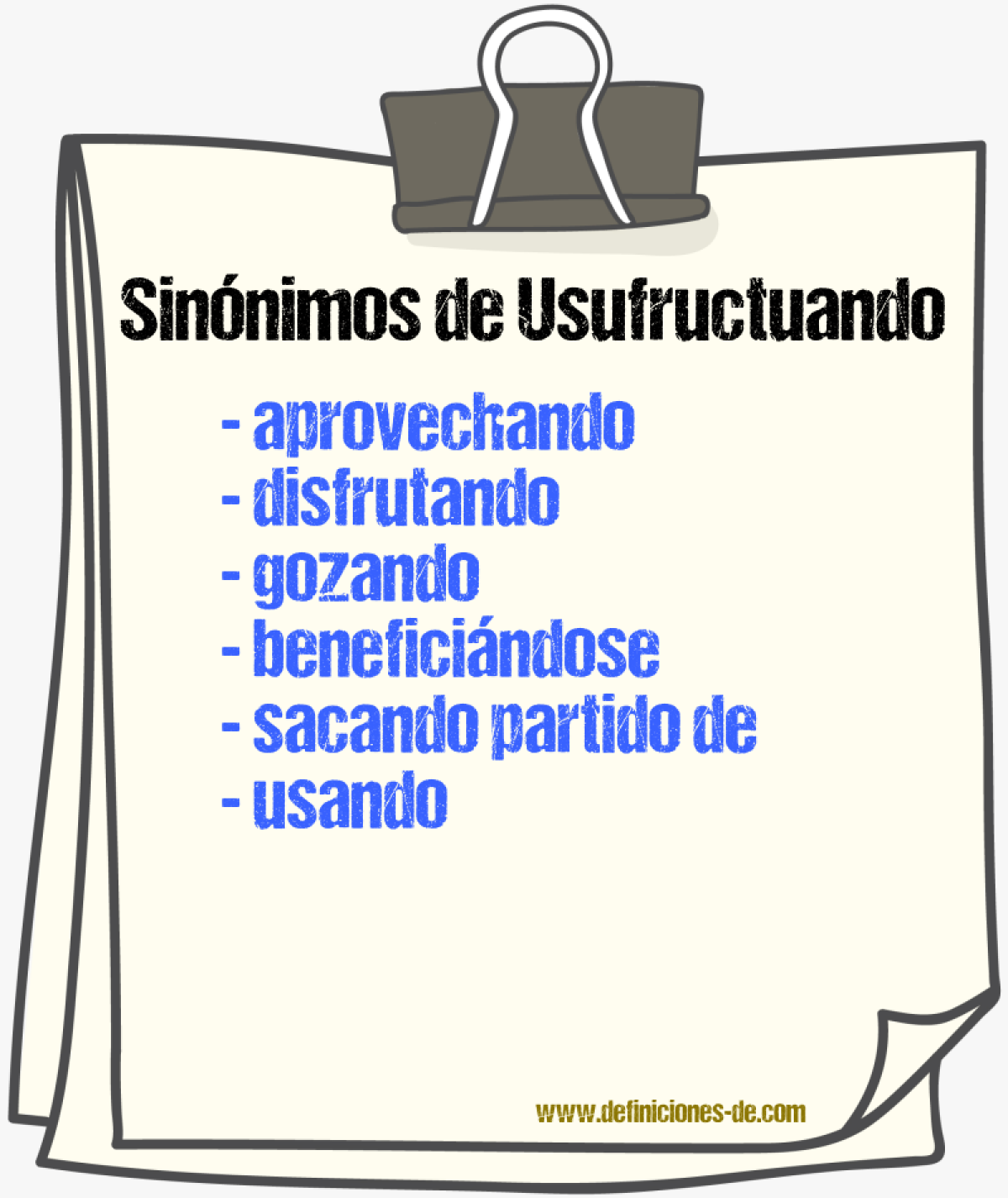 Sinónimos de usufructuando