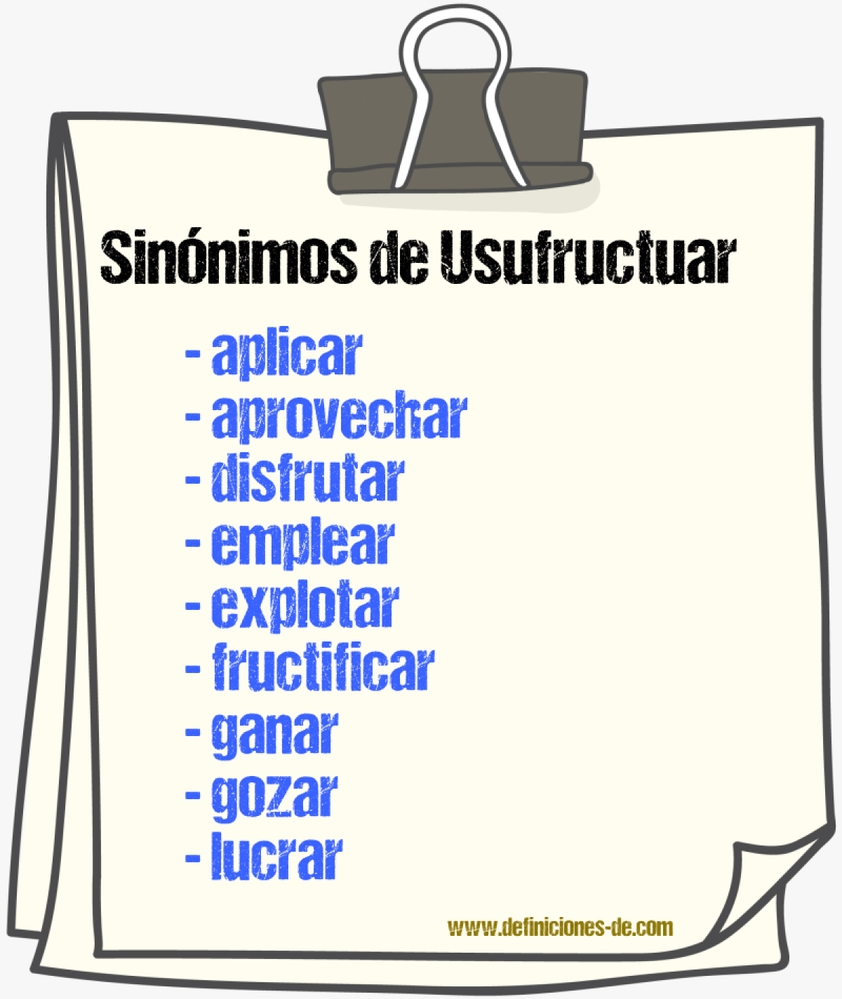 Sinnimos de usufructuar