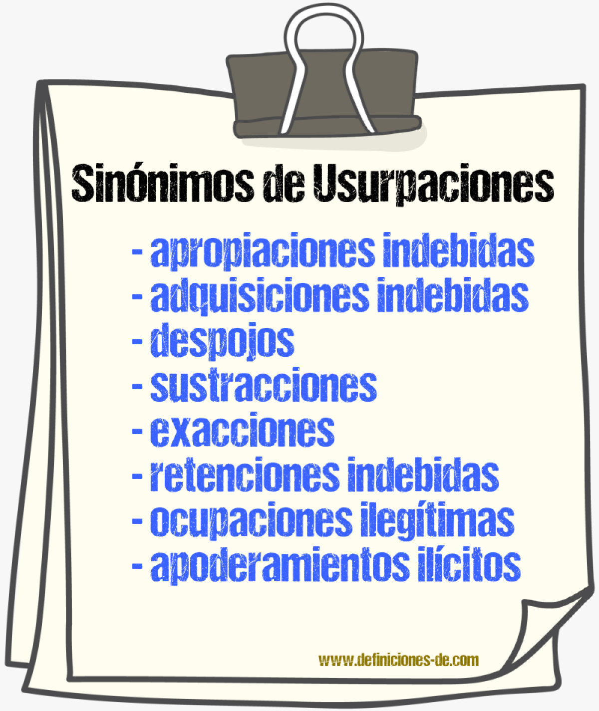 Sinónimos de usurpaciones