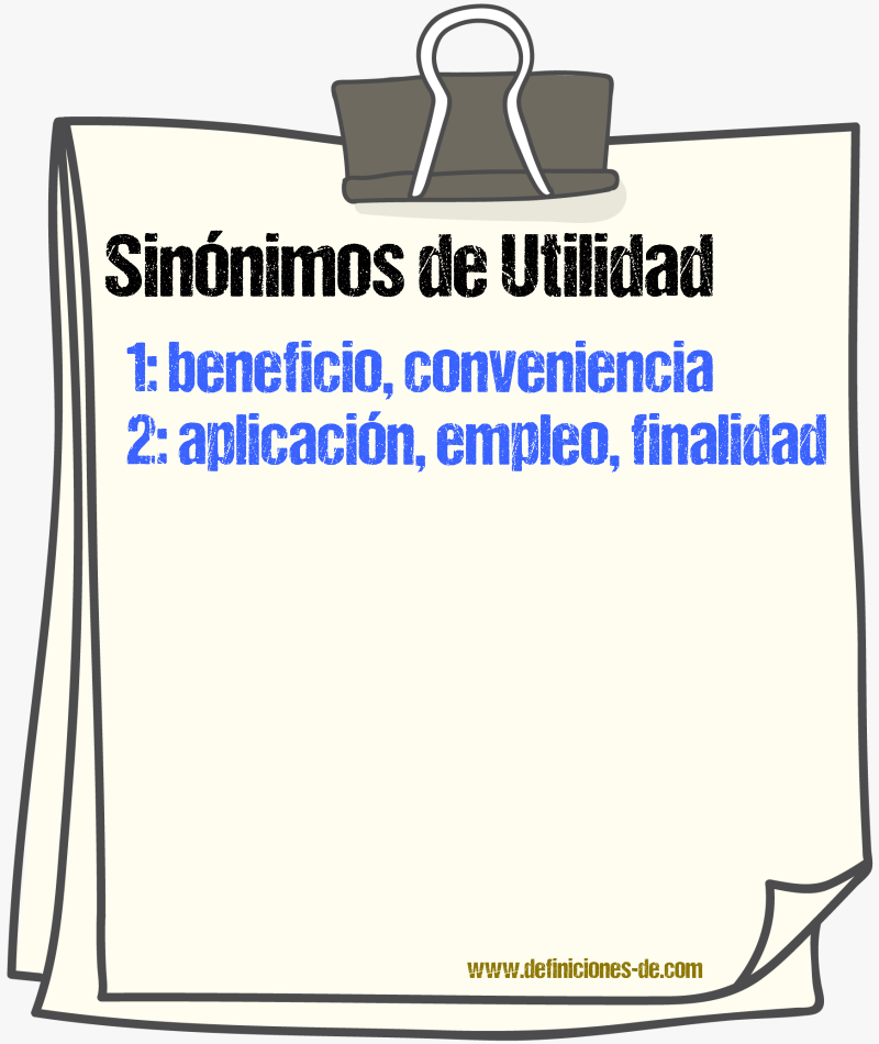 Sinnimos de utilidad