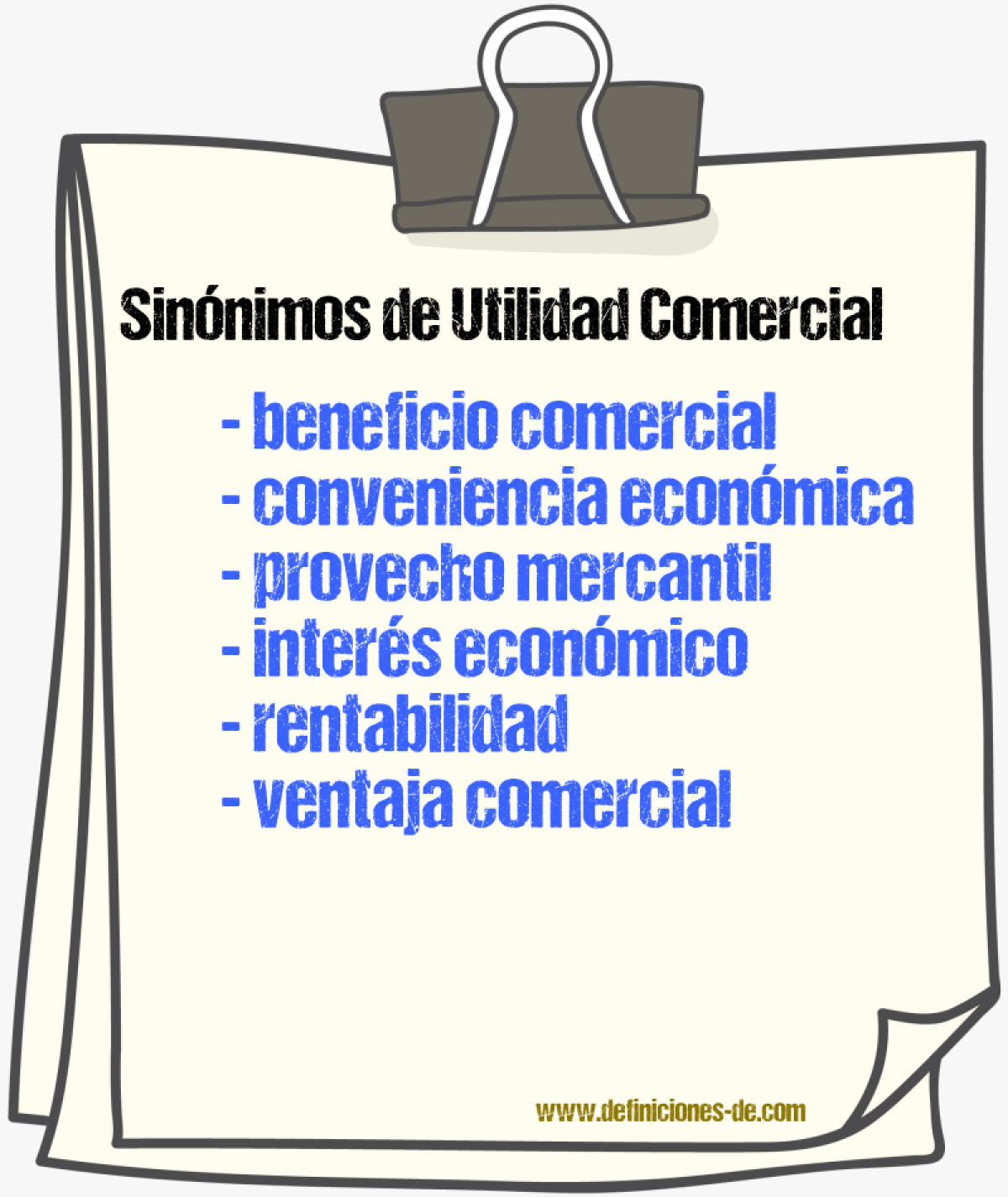Sinónimos de utilidad comercial