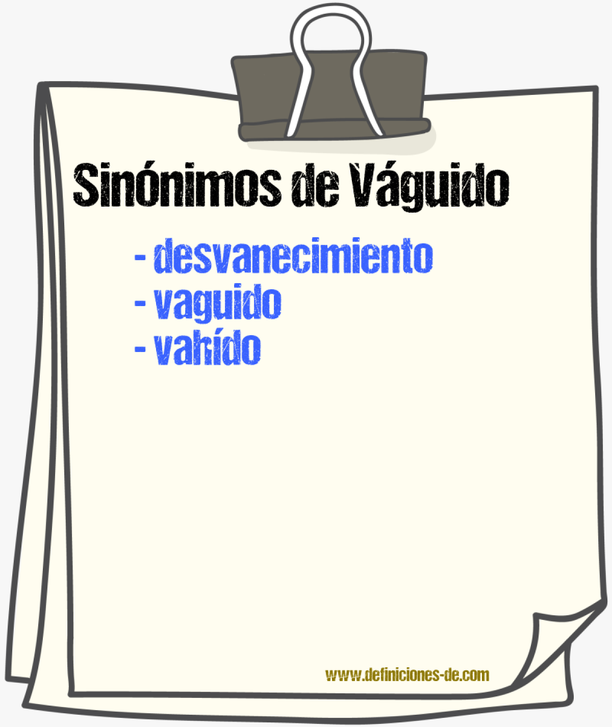 Sinnimos de vguido