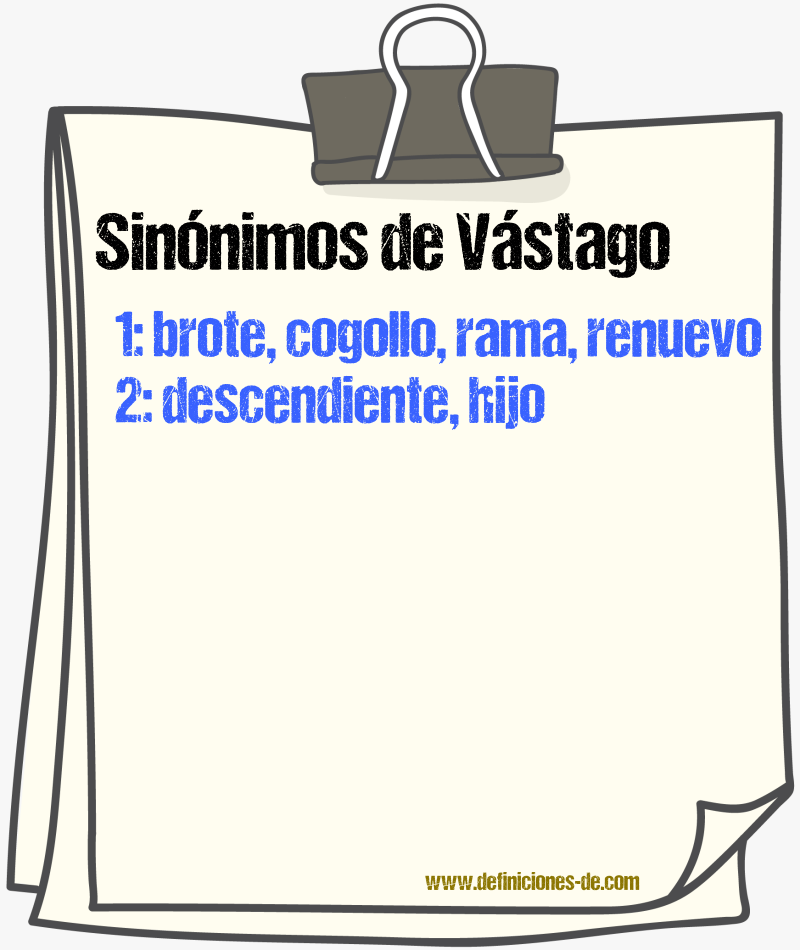 Sinnimos de vstago