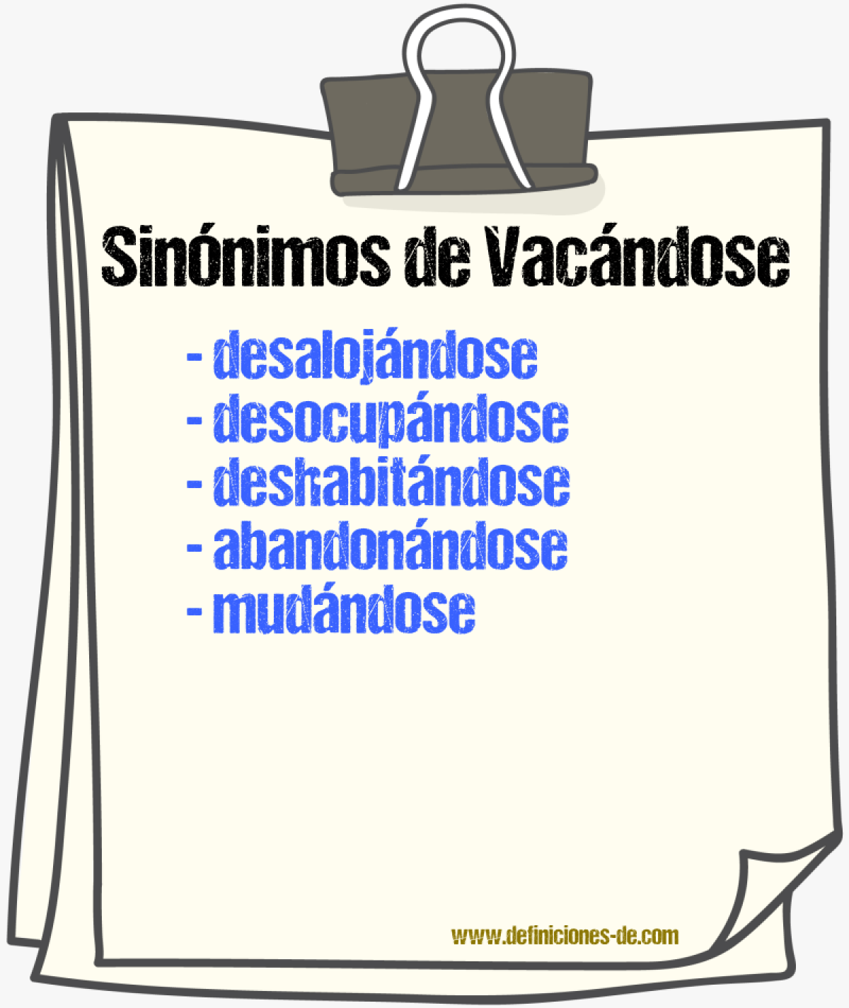 Sinónimos de vacándose