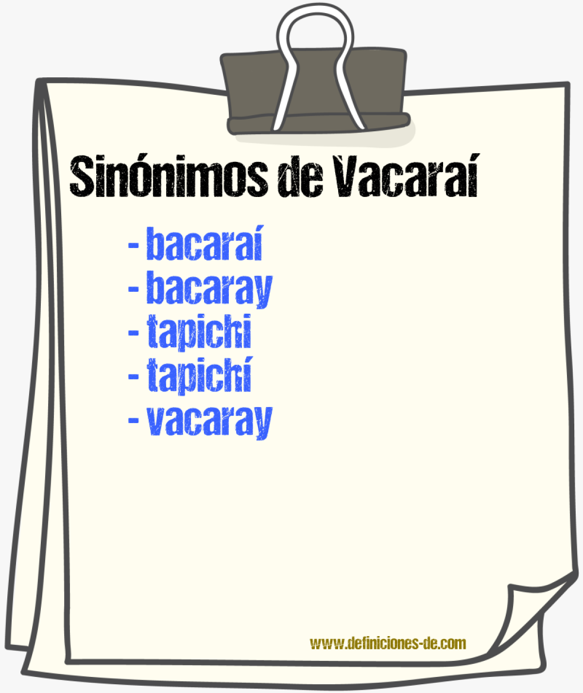 Sinnimos de vacara