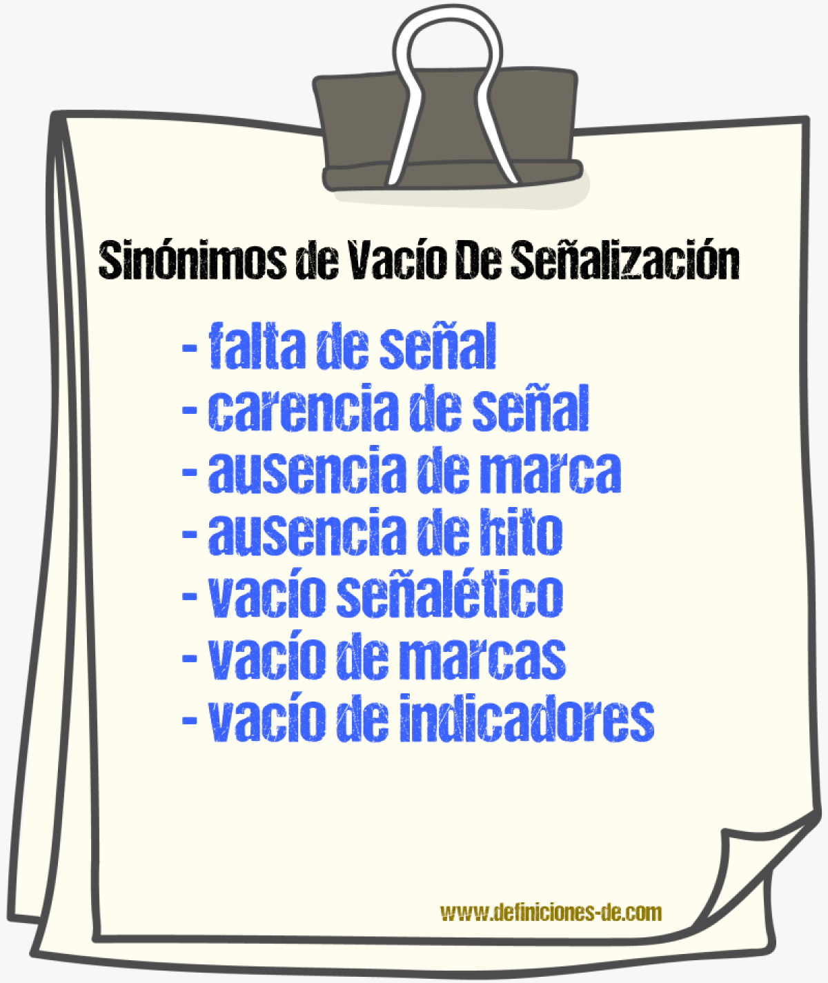 Sinónimos de vacío de señalización