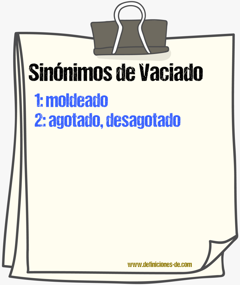 Sinnimos de vaciado