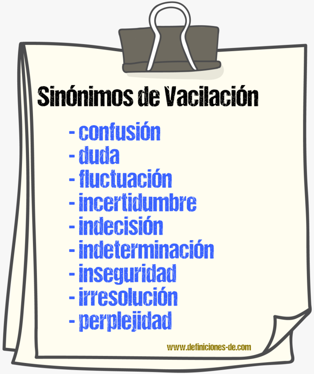 Sinnimos de vacilacin