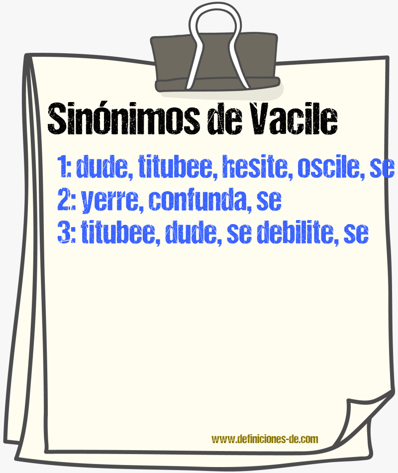 Sinónimos de vacile