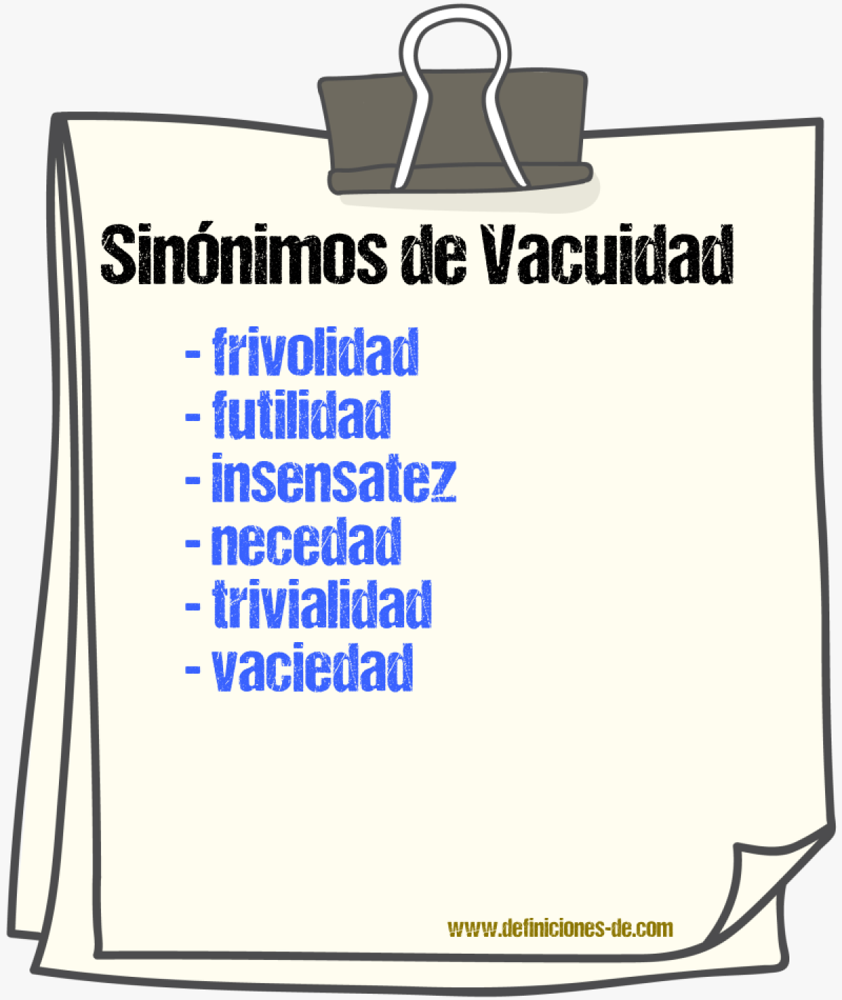 Sinnimos de vacuidad