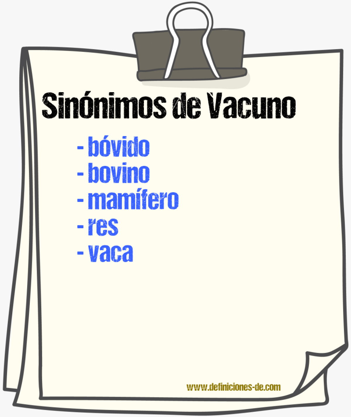 Sinnimos de vacuno