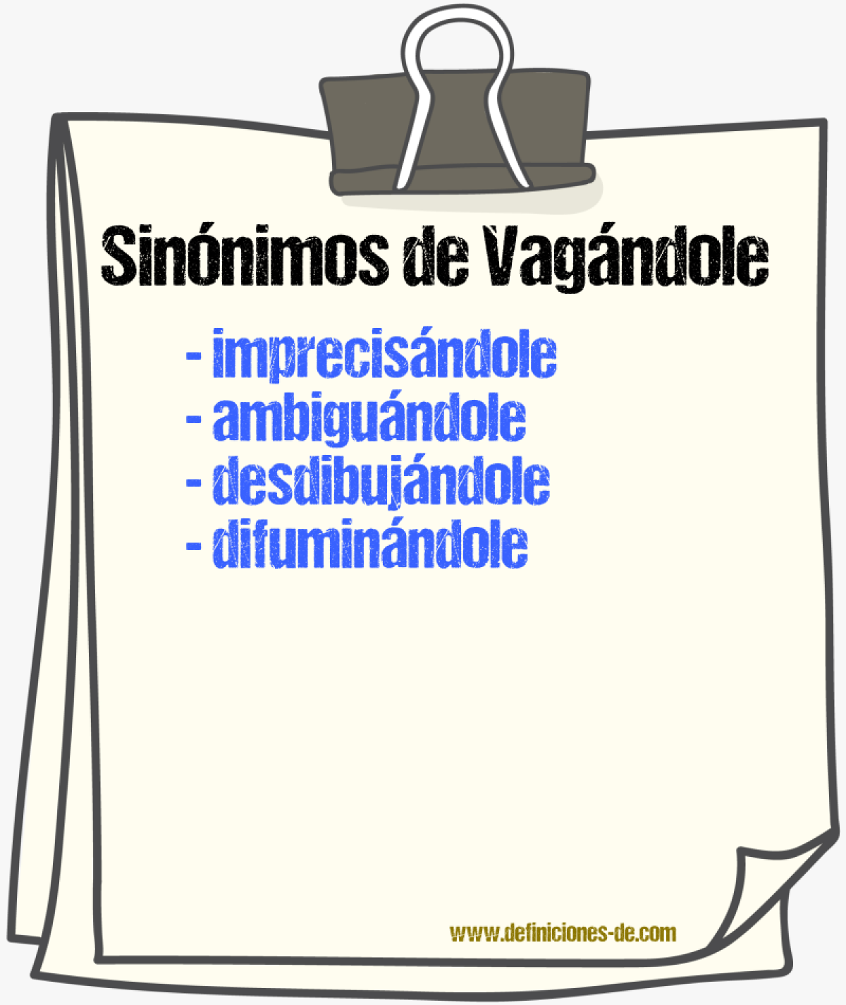 Sinónimos de vagándole
