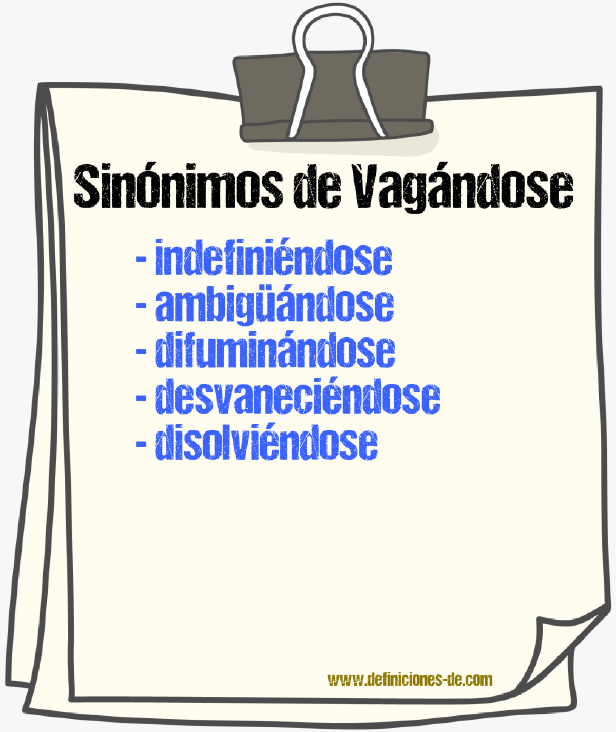 Sinónimos de vagándose