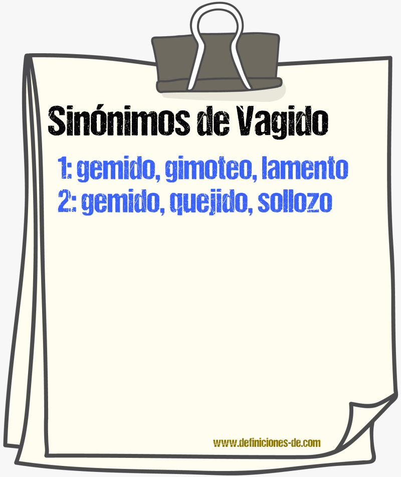 Sinnimos de vagido