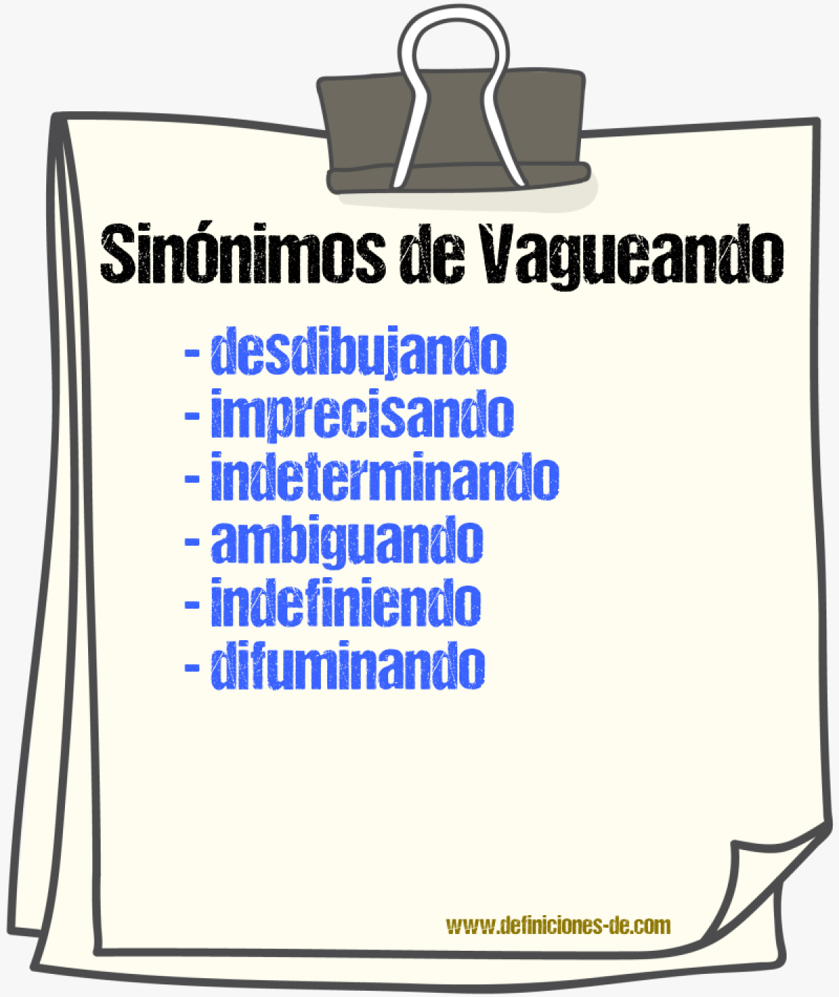 Sinónimos de vagueando