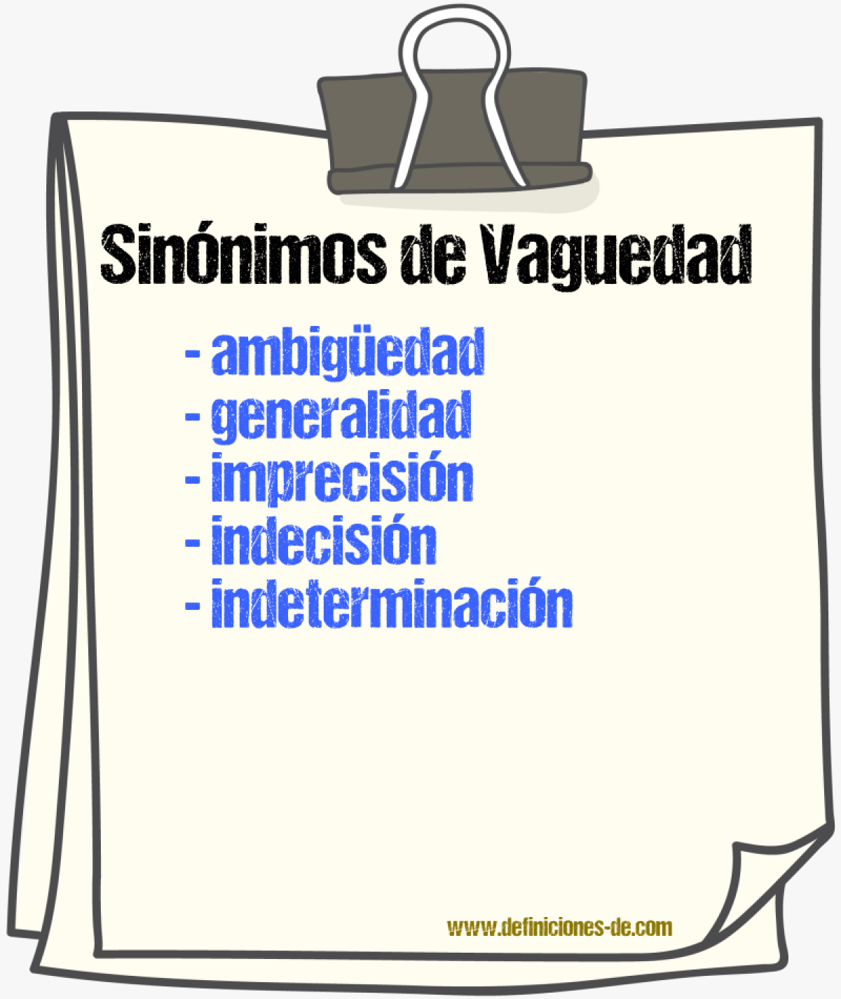 Sinnimos de vaguedad