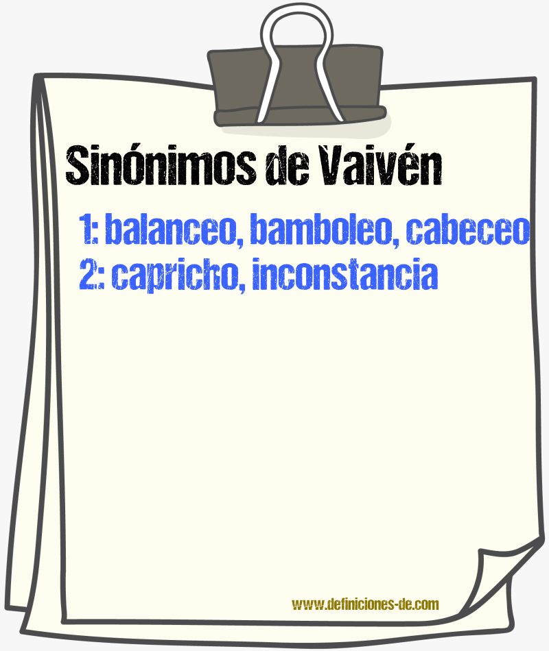 Sinnimos de vaivn