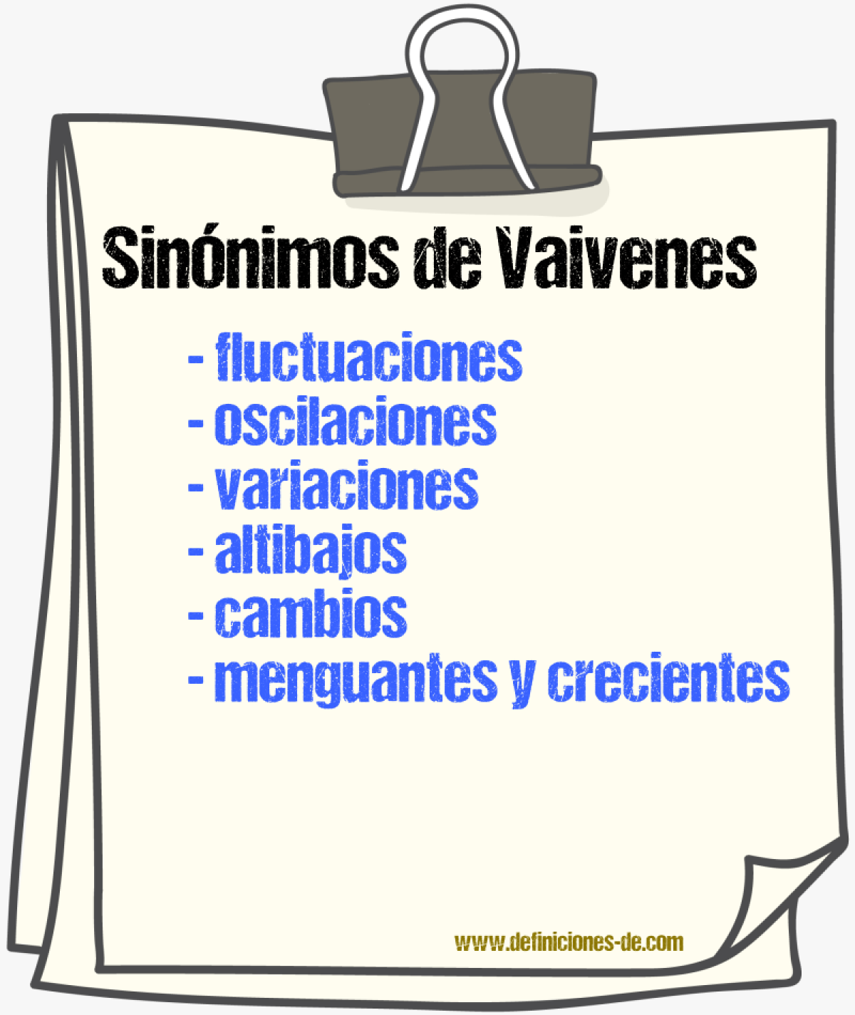 Sinónimos de vaivenes