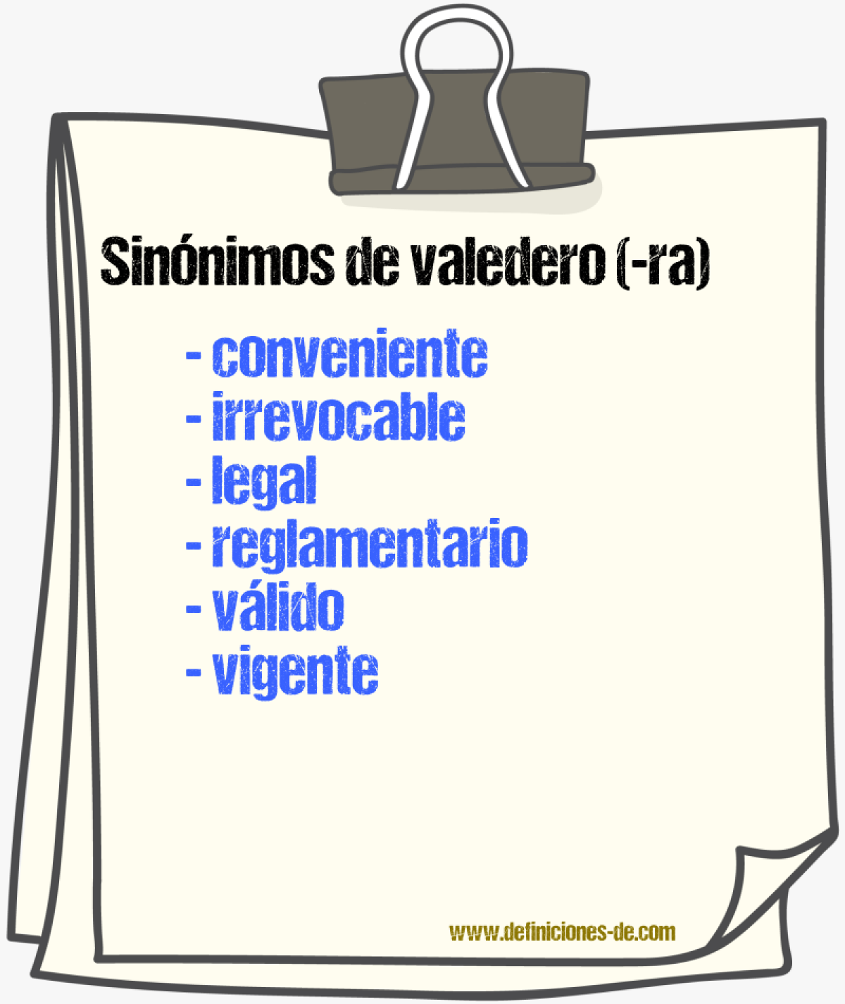 Sinnimos de valedero