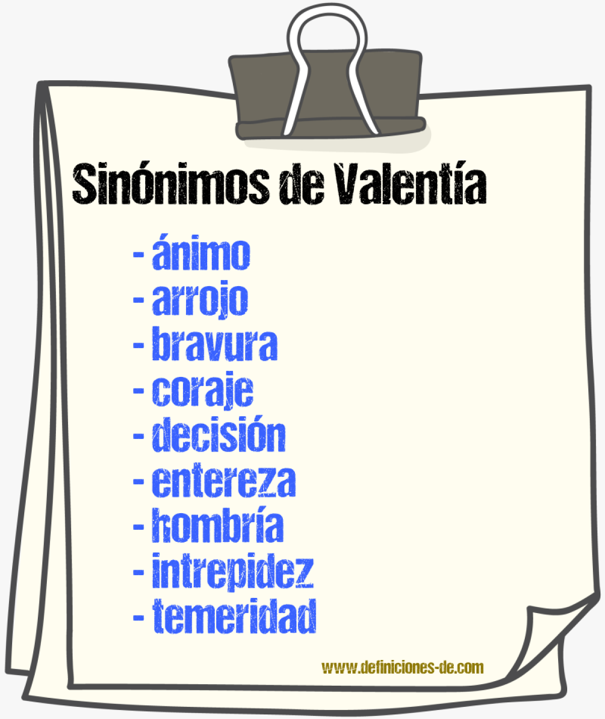 Sinnimos de valenta