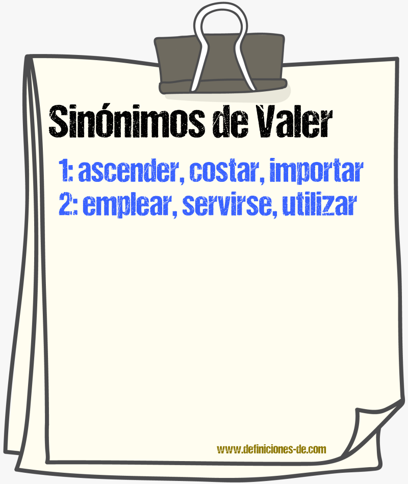 Sinnimos de valer