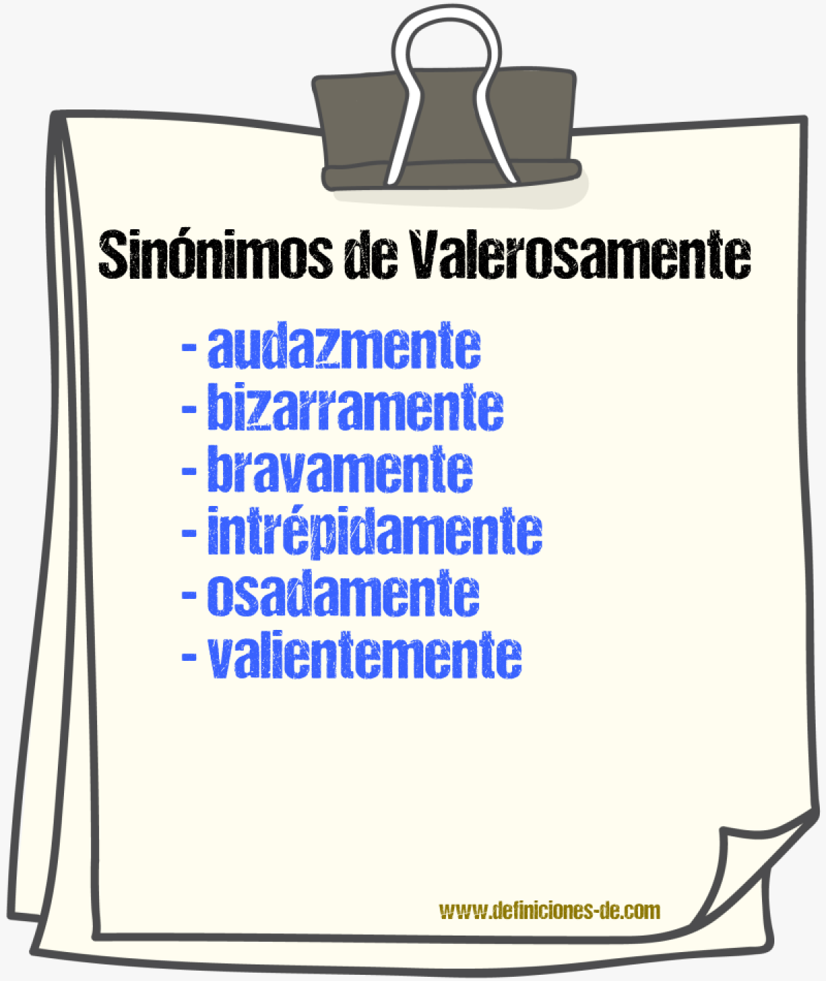 Sinnimos de valerosamente