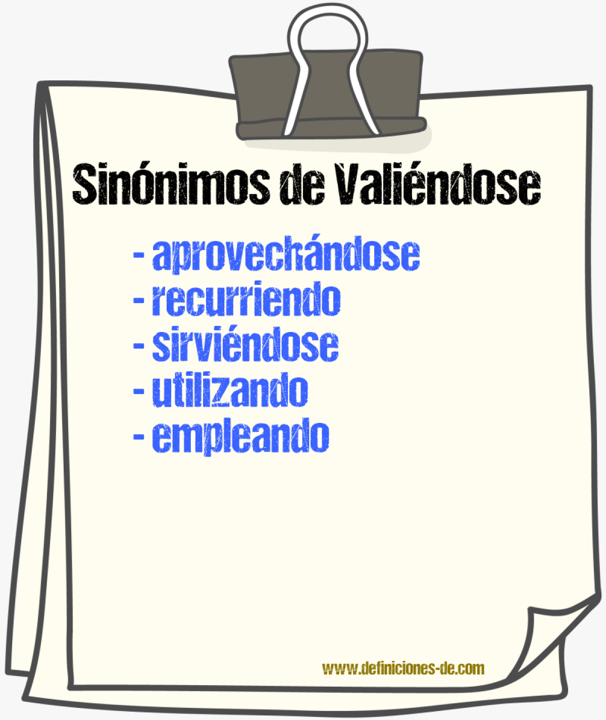 Sinónimos de valiéndose