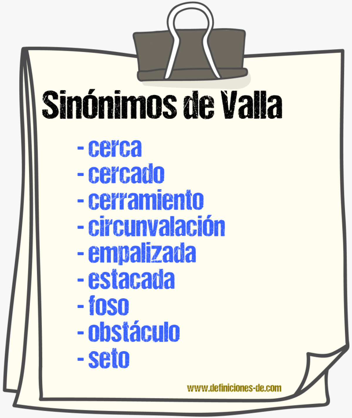 Sinnimos de valla