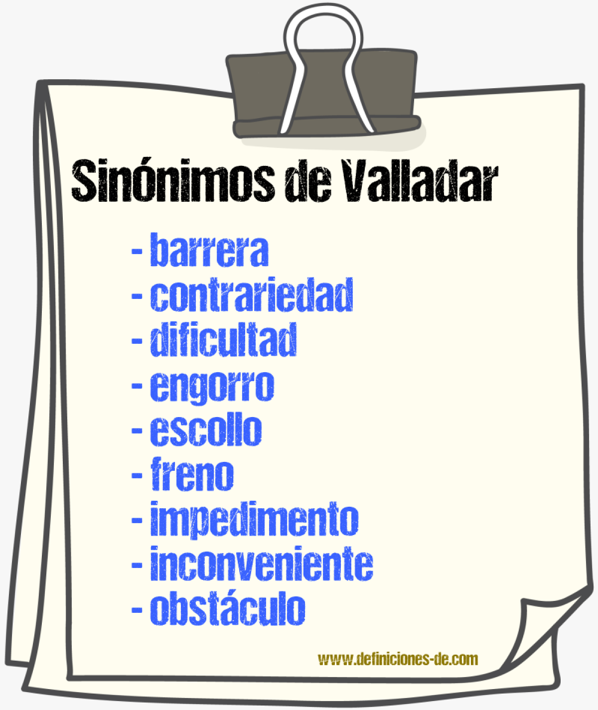 Sinnimos de valladar