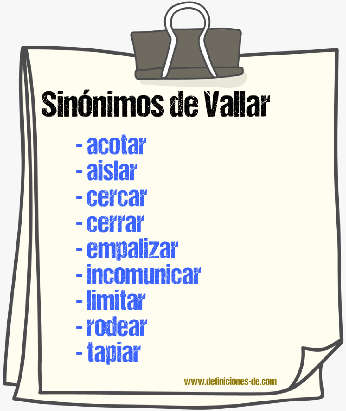 Sinnimos de vallar