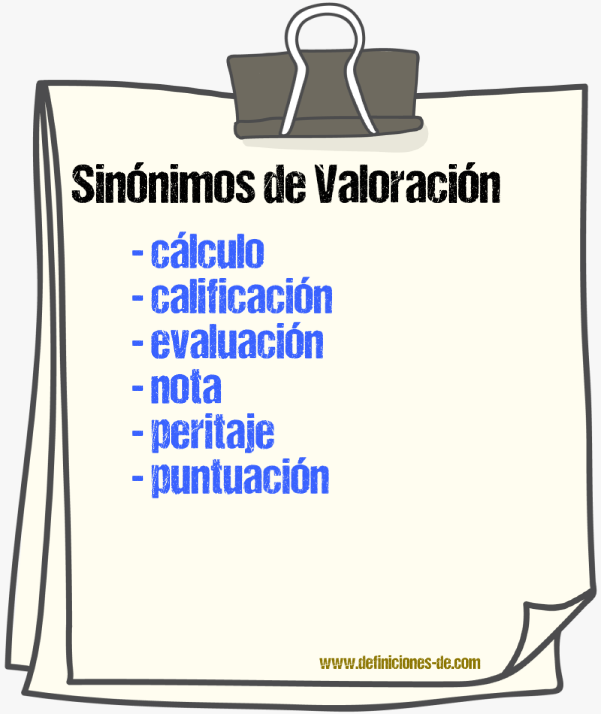 Sinnimos de valoracin