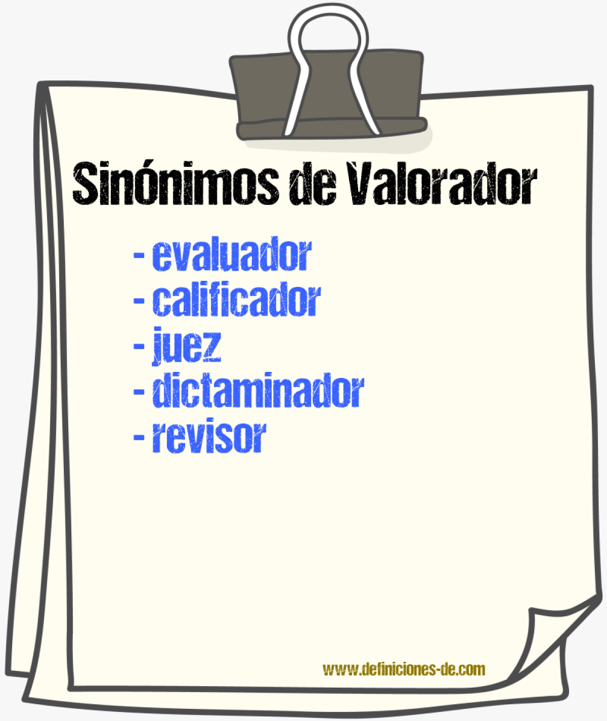 Sinónimos de valorador