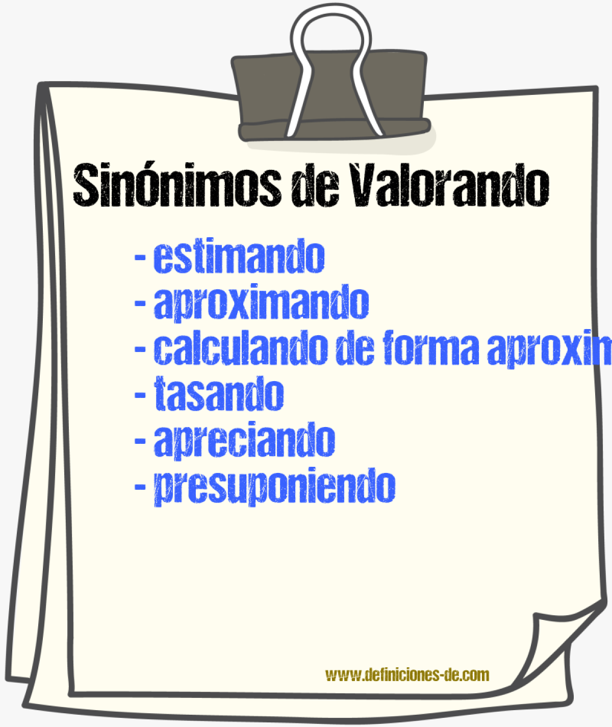 Sinónimos de valorando