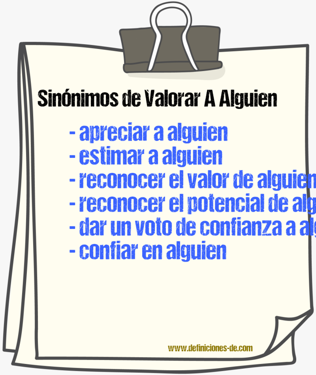 Sinónimos de valorar a alguien