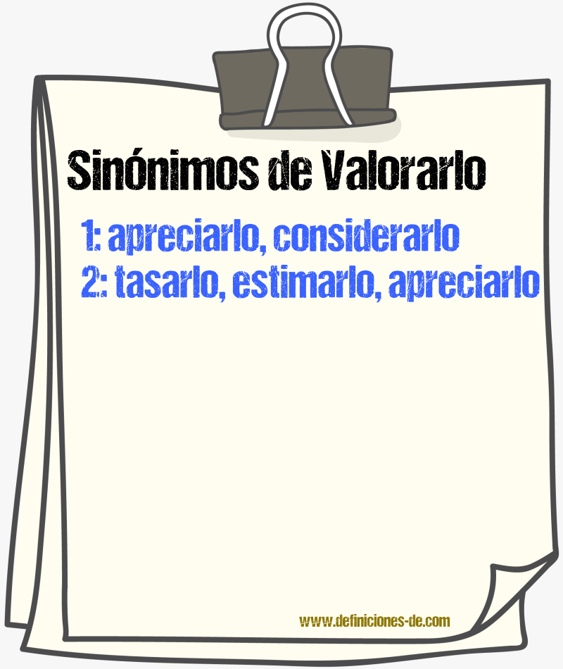 Sinónimos de valorarlo