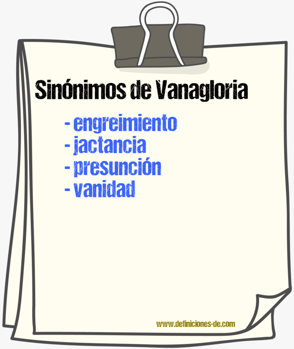 Sinónimos de vanagloria