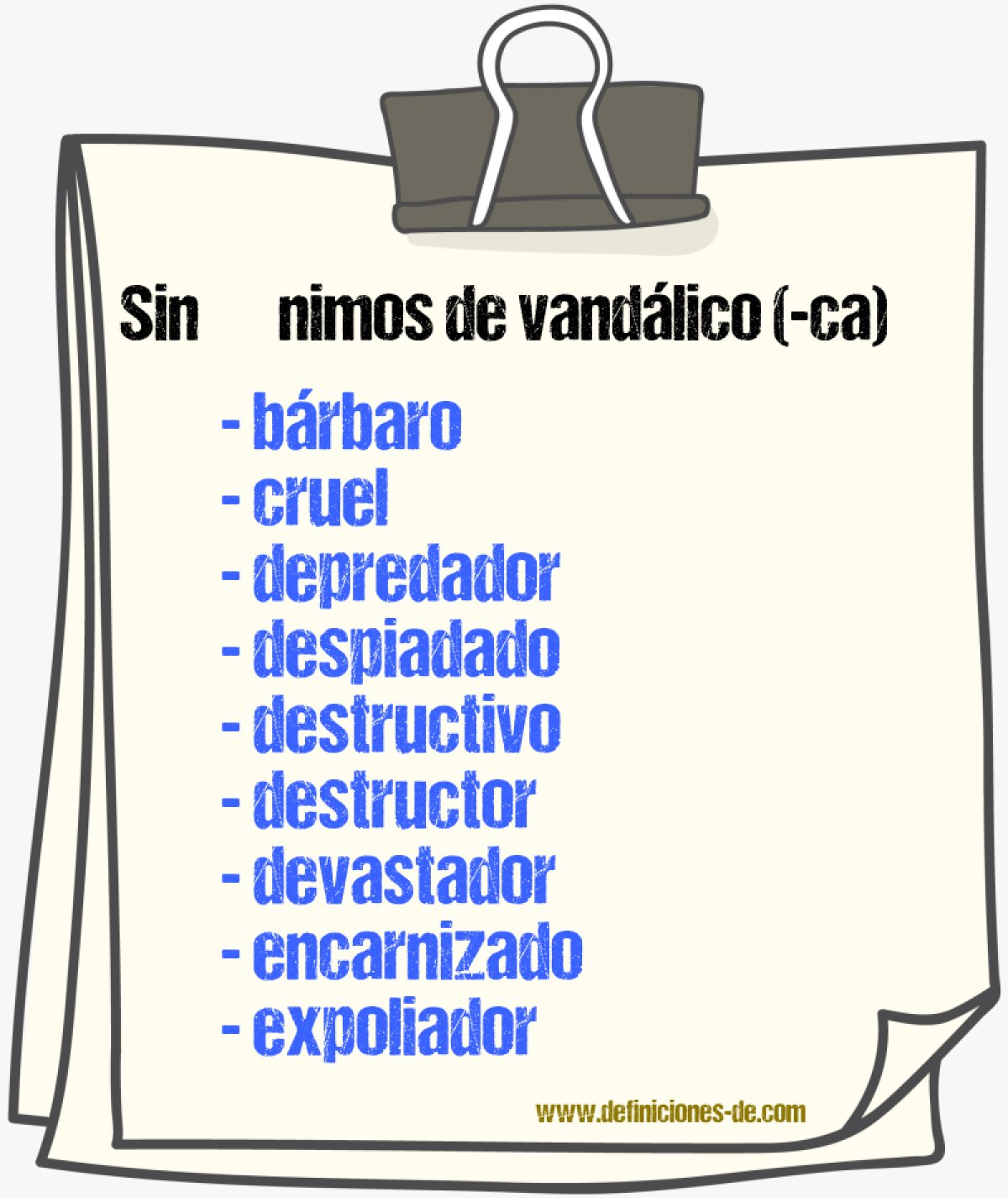 Sinnimos de vandlico