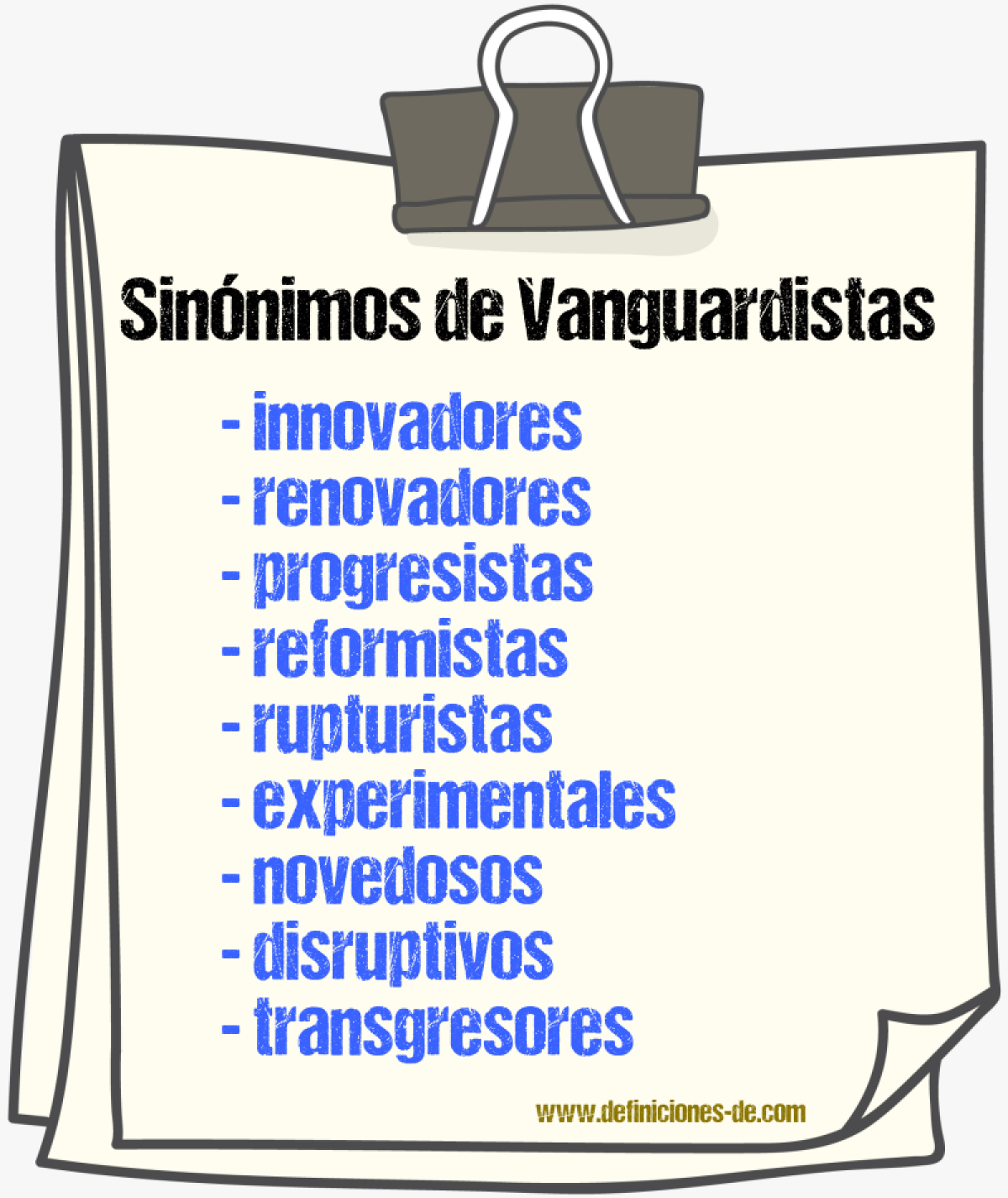 Sinónimos de vanguardistas