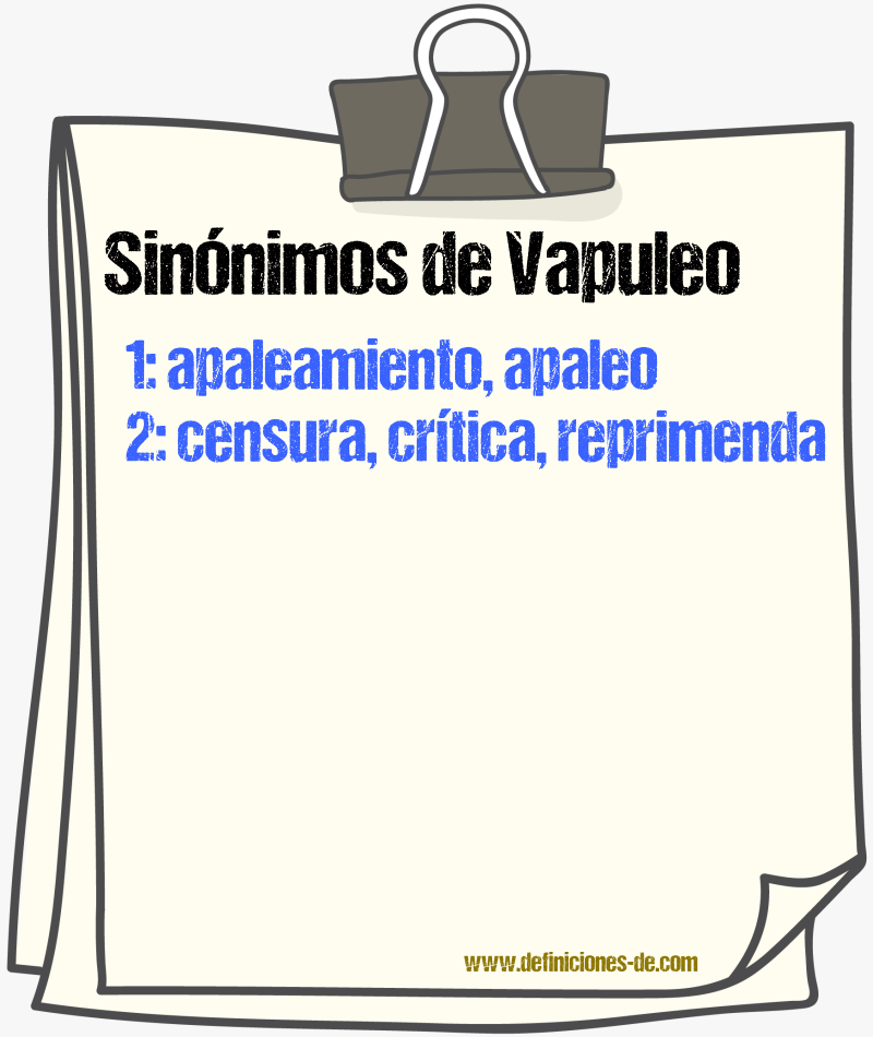 Sinnimos de vapuleo