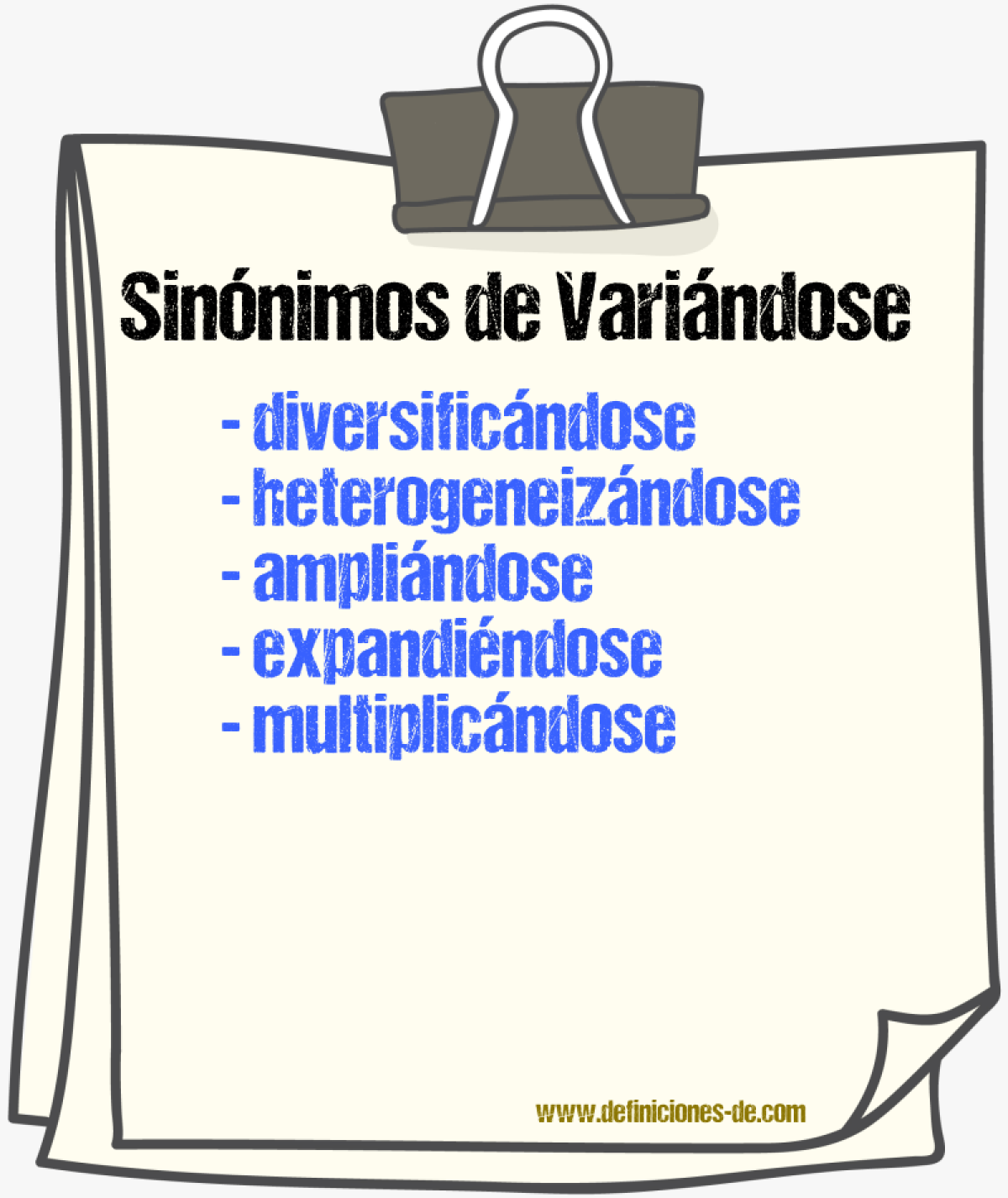 Sinónimos de variándose