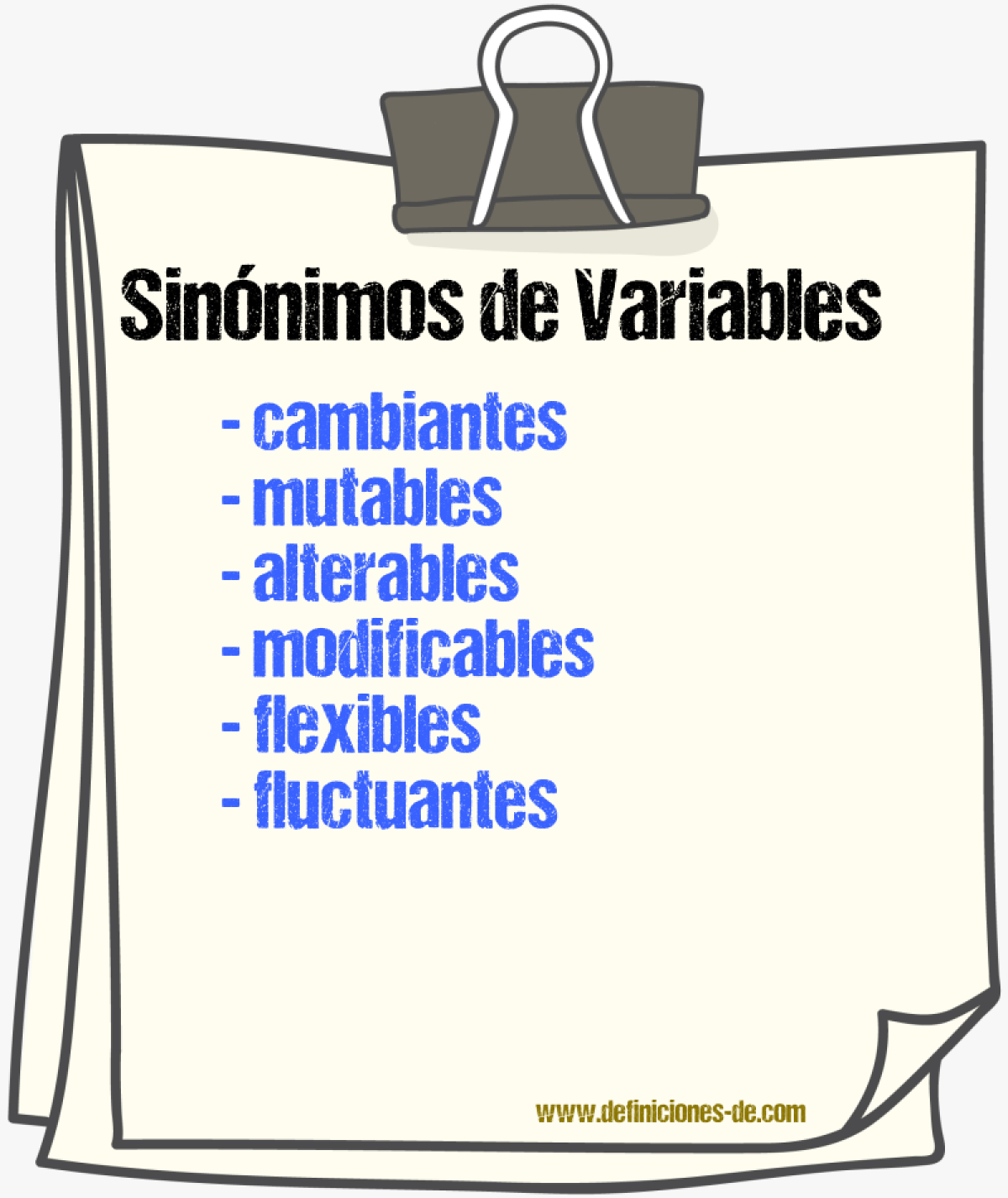 Sinónimos de variables