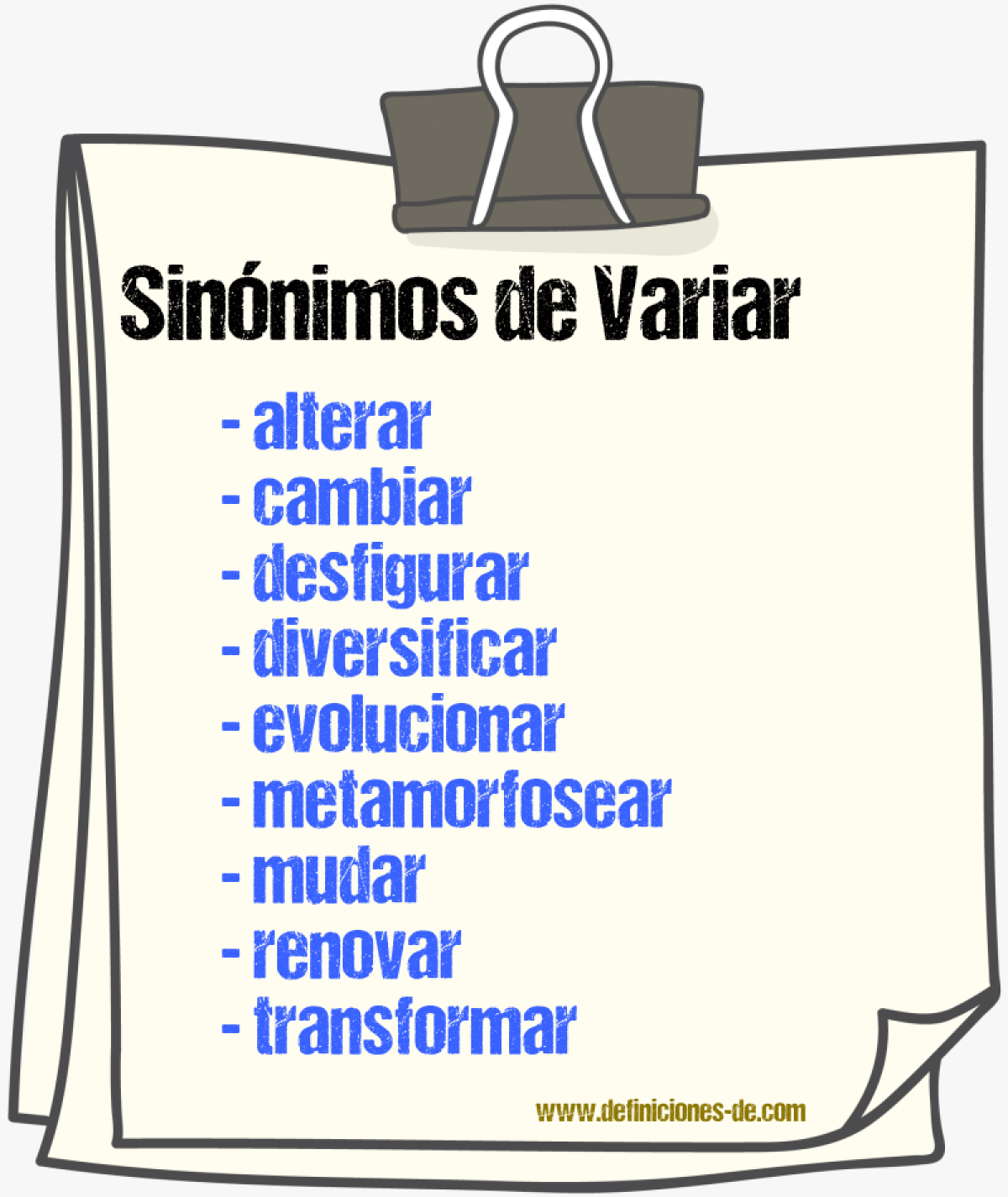 Sinnimos de variar