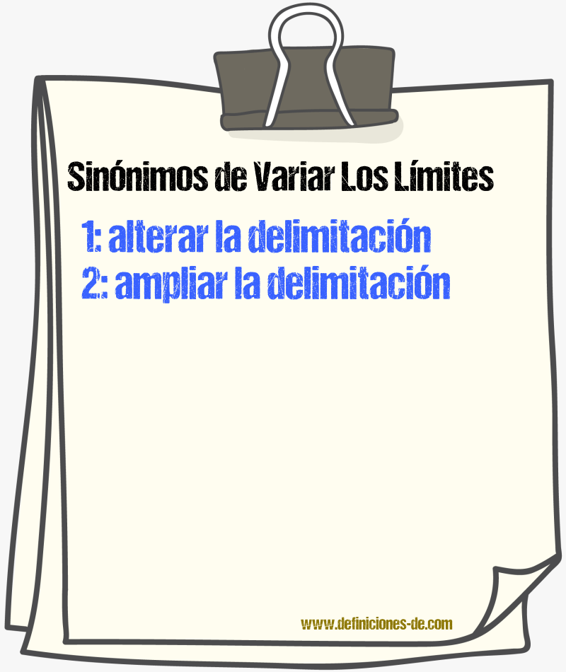 Sinónimos de variar los límites